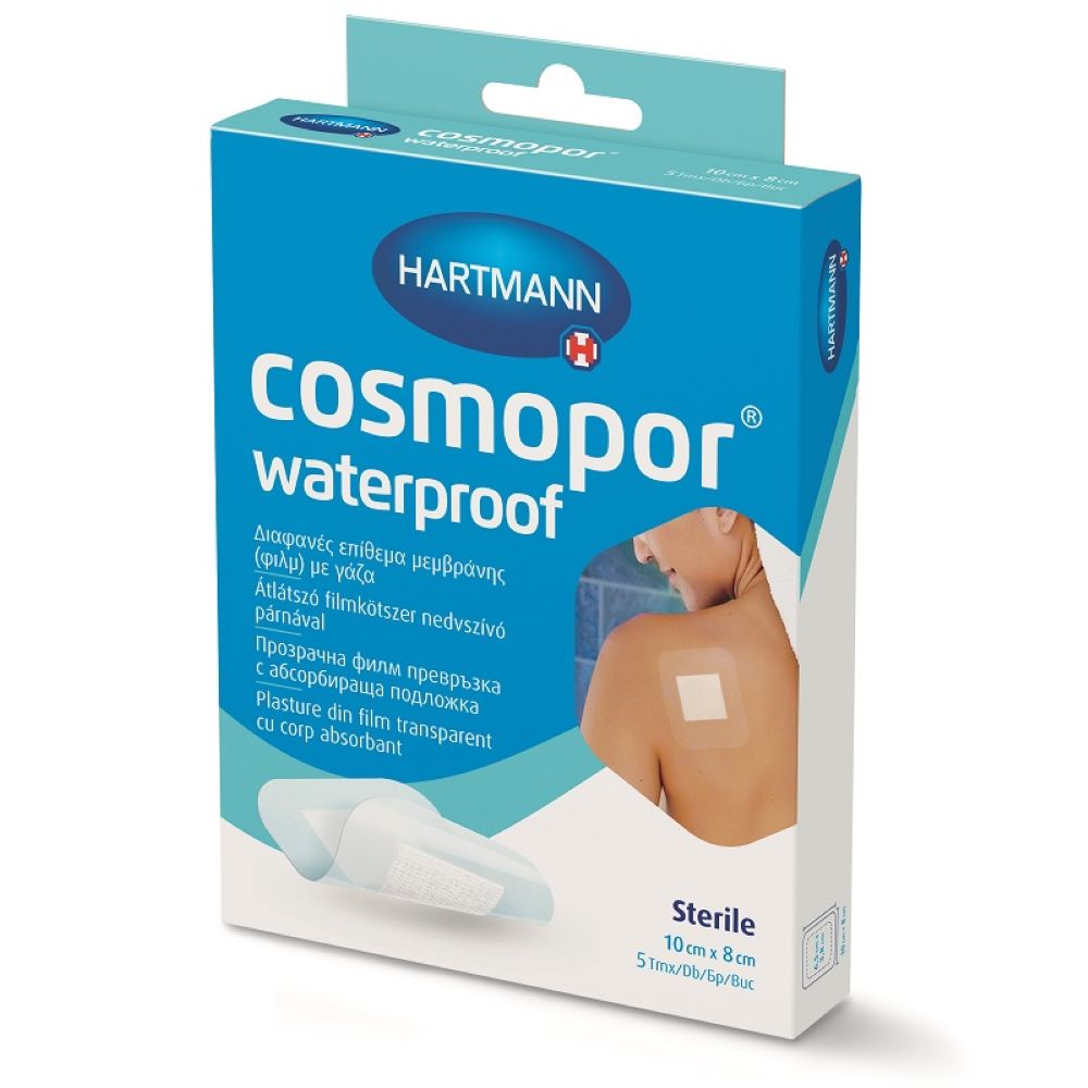 Plasturi sterili Cosmopor Waterproof 10 x 8cm, 5 bucati, Hartmann