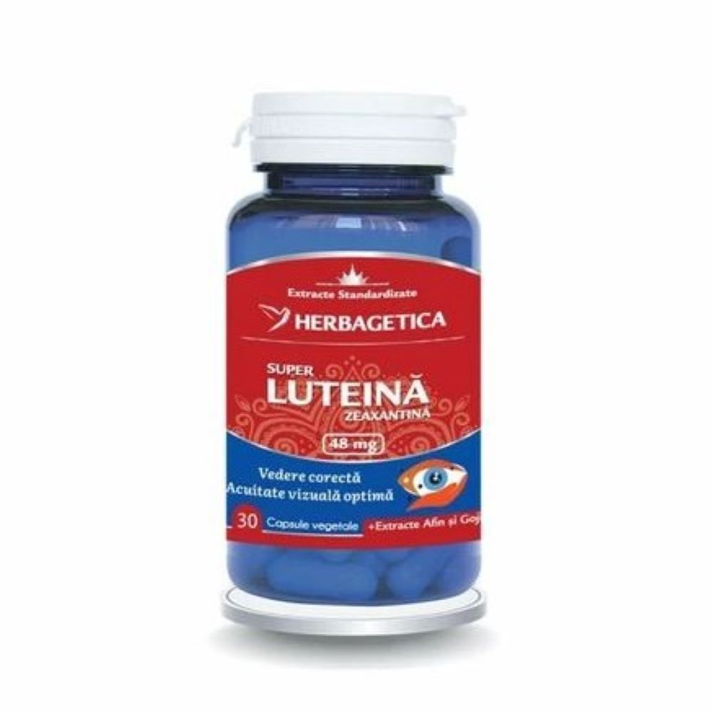 Super Luteina Zeaxantina, 48mg, 30 capsule vegetale, Herbagetica