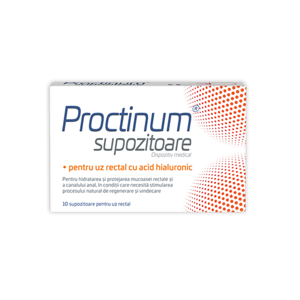Proctinum supozitoare cu acid hialuronic pentru hemoroizi, 10 bucati, Zdrovit