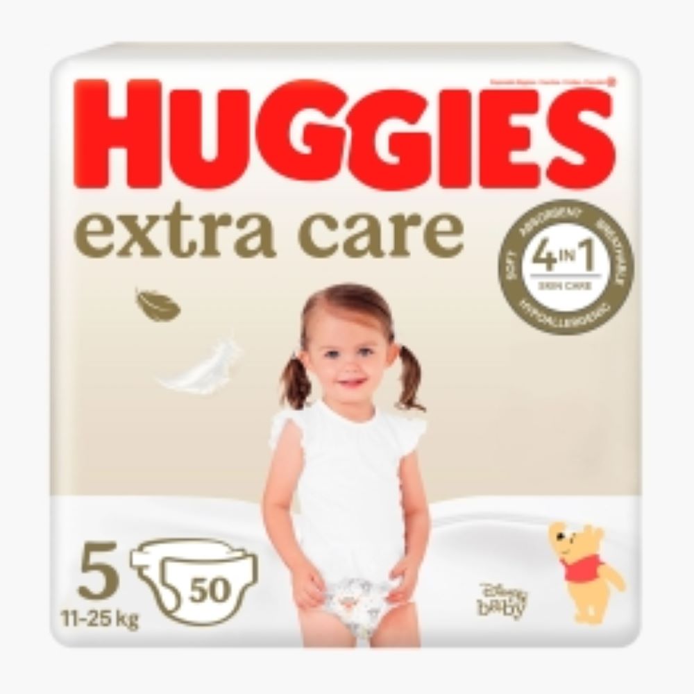 Scutece pentru bebelusi Extra Care Mega, Marimea 5, 11-25kg, 50 bucati, Huggies