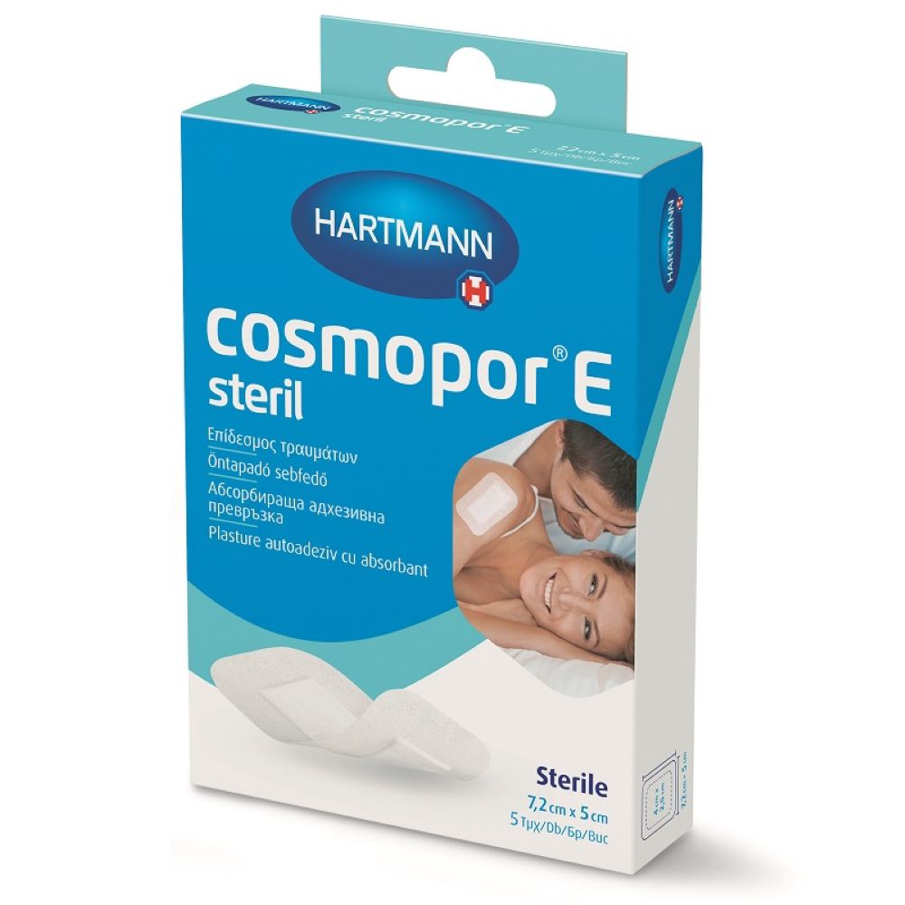 Plasturi sterili Cosmopor Waterproof 7,2cm x 5cm, 5 bucati, Hartmann
