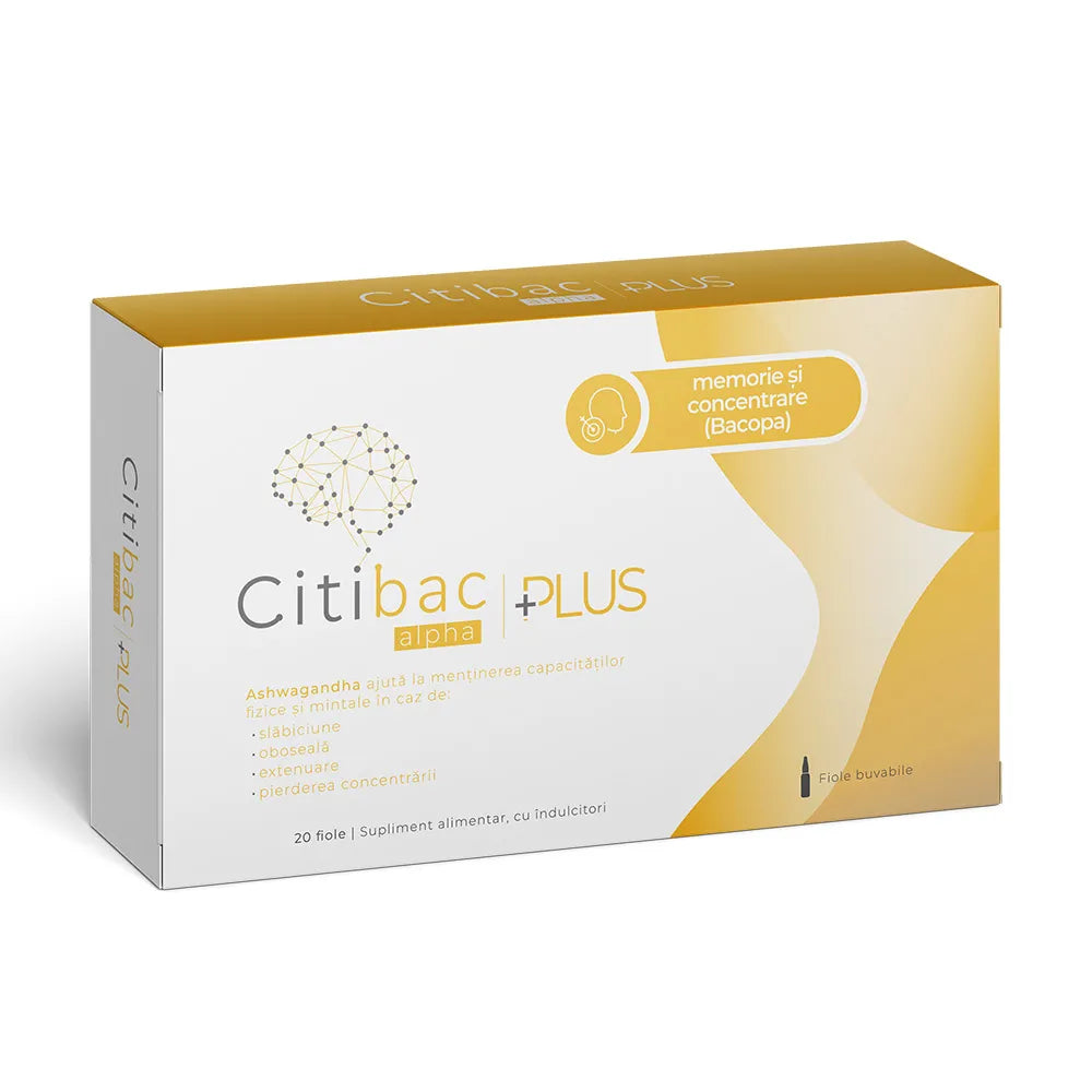 Citibac Alpha Plus pentru memorie si concentrare, 20 fiole, Alpha