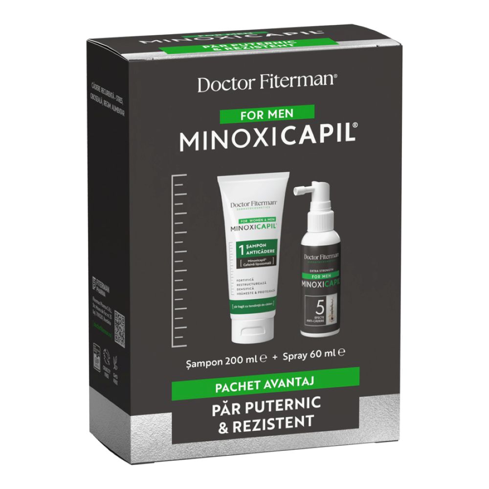 Pachet Sampon, 200 ml + Men spray, 60 ml Minoxicapil, Doctor Fiterman
