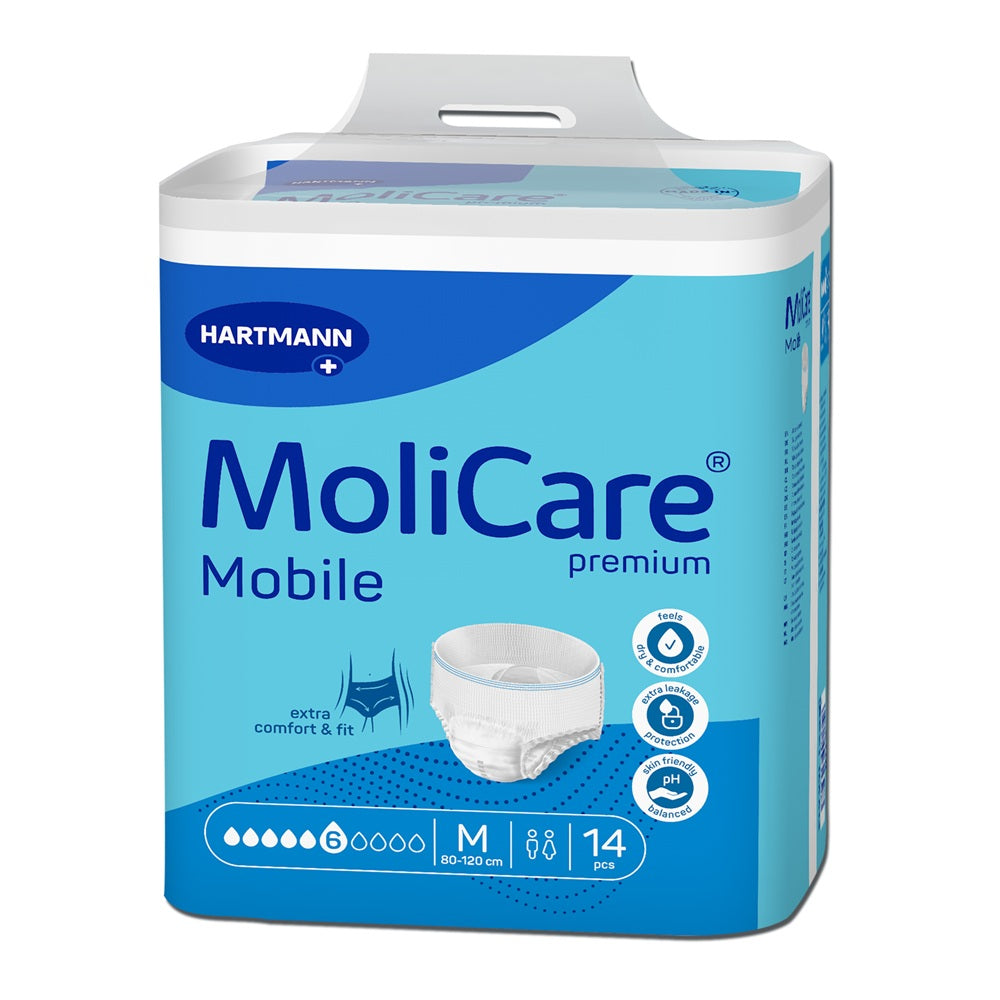 Slip pentru incontinenta urinara 6 picaturi MoliCare Mobile, Marimea M, 14 bucati, Hartmann