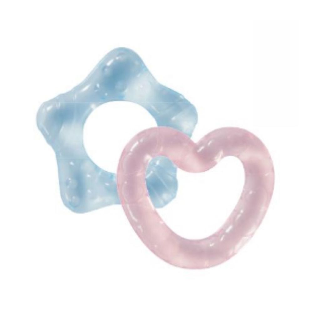 Inel dentitie racoritor in forma de inima si stea, +3 luni, Baby Nova