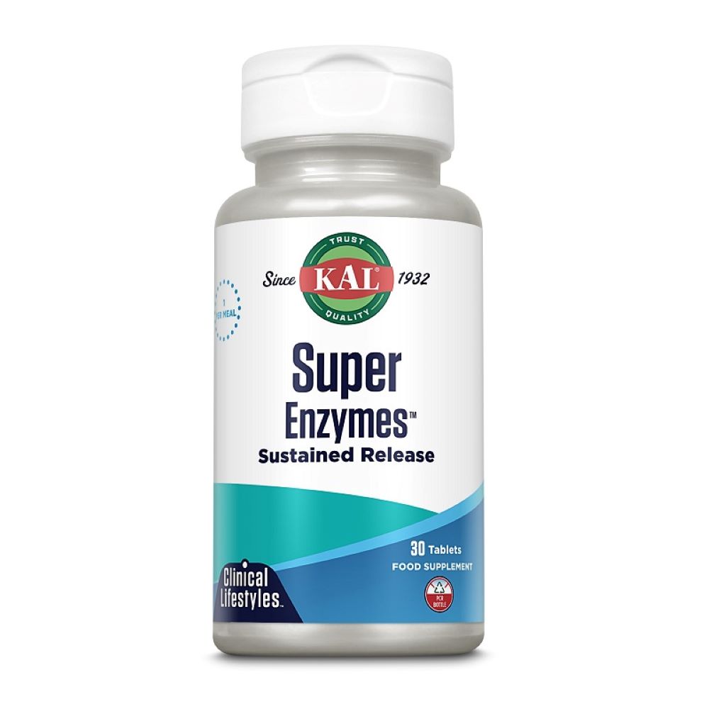 Super Enzymes Kal, 30 tablete cu eliberare prelungita bi-layer, Secom