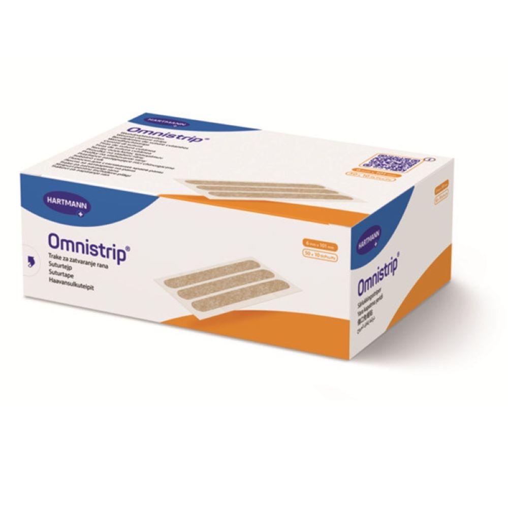 Plasturi sub forma de stripuri sterile Omnistrip, 6 x 76mm, 50 x 3 bucati, Hartmann