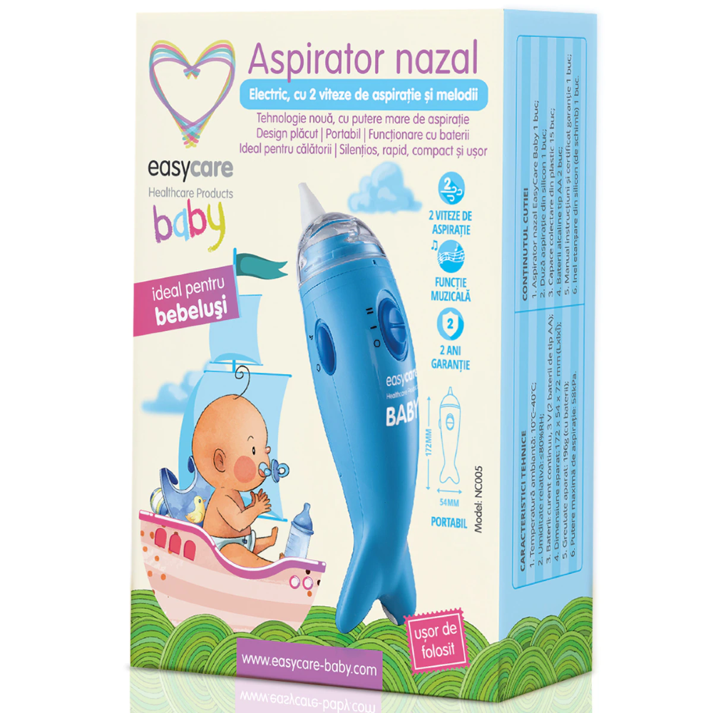 Aspirator nazal electric cu 2 viteze si melodii Baby, EasyCare