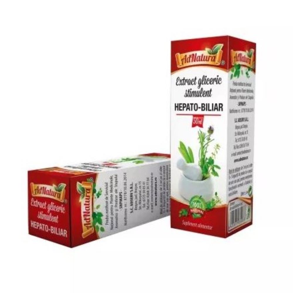 Extract gliceric Stimulent hepato-biliar, 50 ml, AdNatura