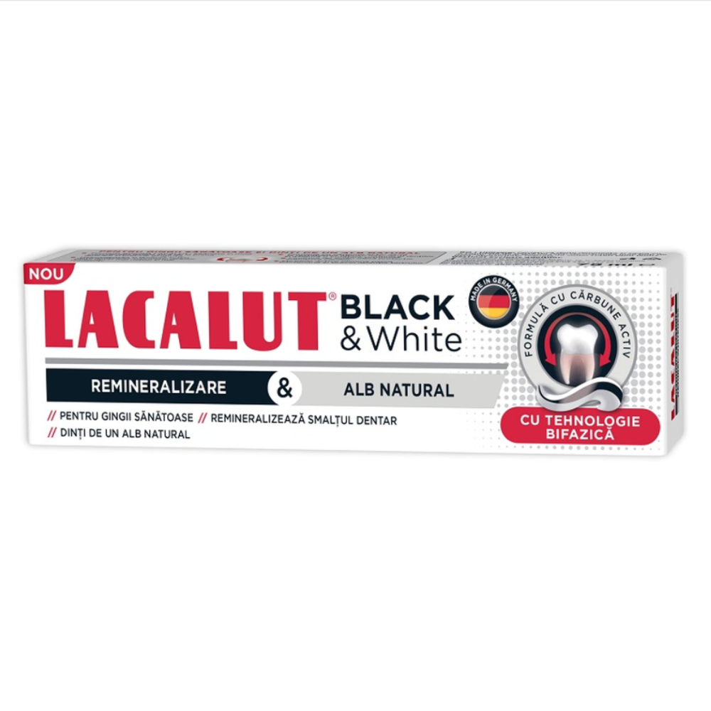 Pasta de dinti Black & White, 75 ml, Lacalut