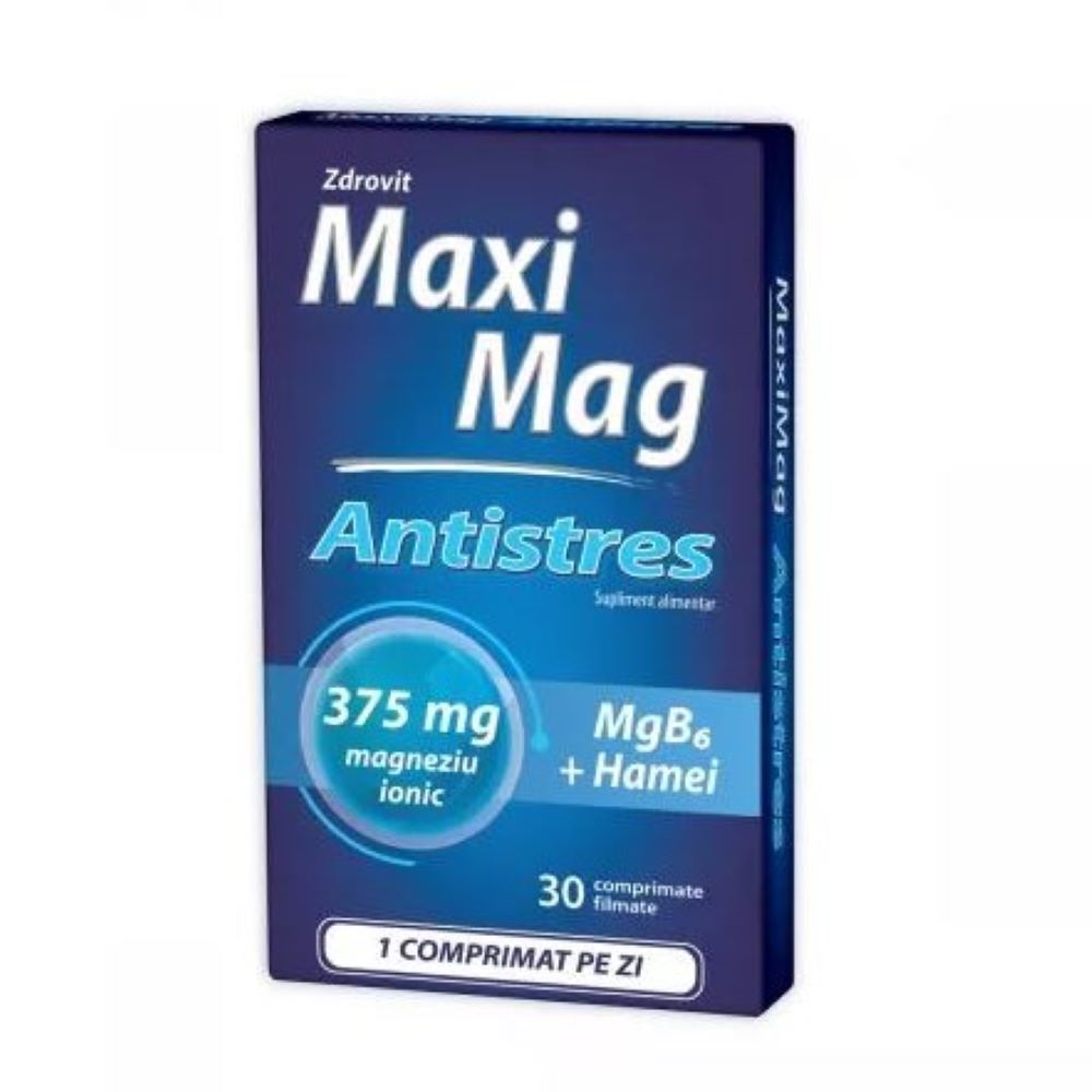 MaxiMag Antistres 375 mg, 30 comprimate, Zdrovit