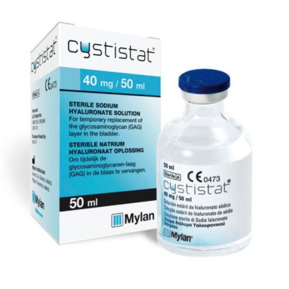 Solutie sterila de hyaluronat de sodiu Cystistat 40mg, 50ml, Mylan