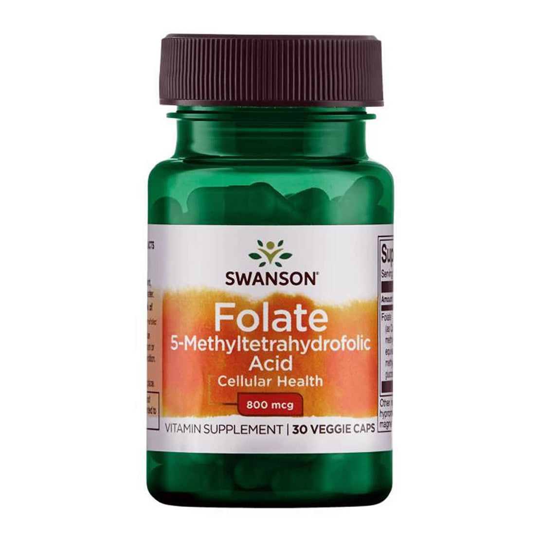 Acid folic Folate 800 mcg, 30 capsule, Swanson