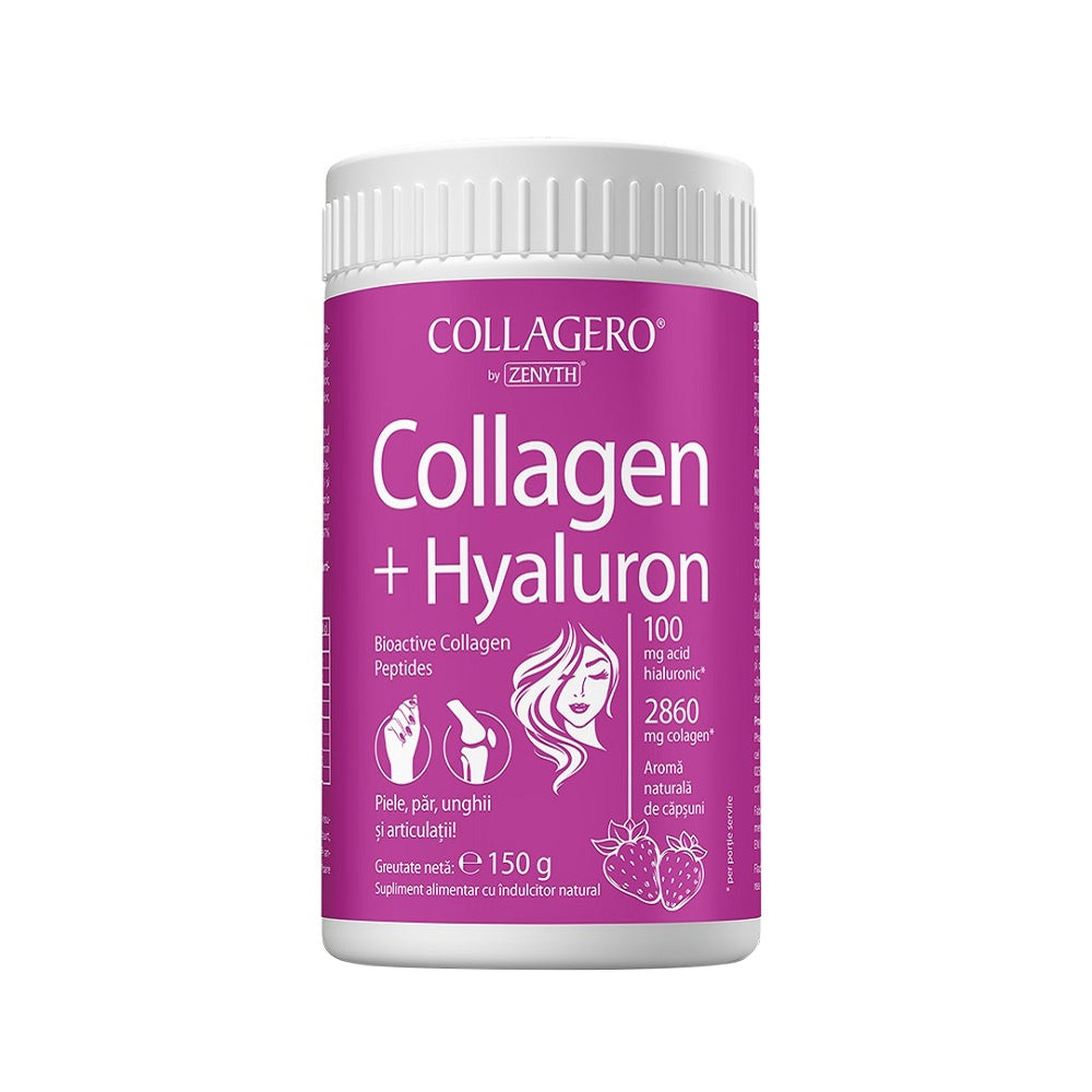Collagen + Hyaluron cu aroma de capsuni, 150 g, Zenyth