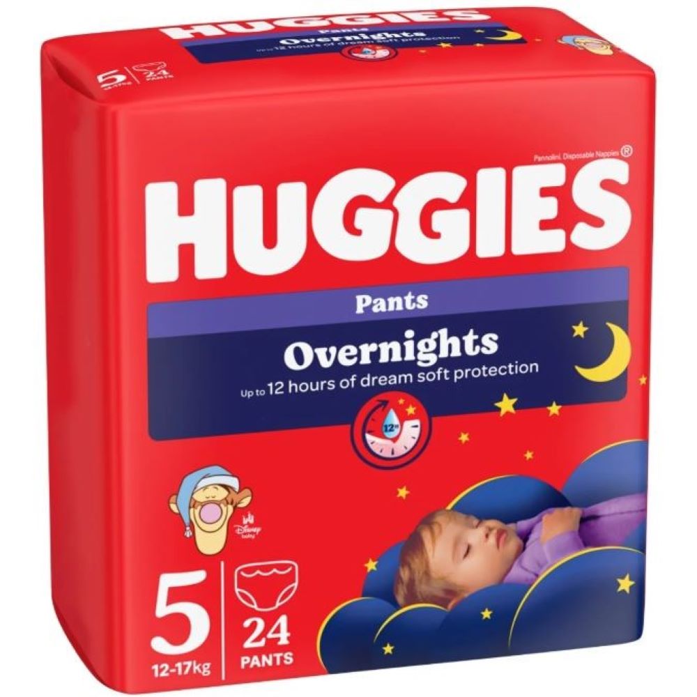 Scutece pentru bebelusi Pants Overnights, Marimea 5, 12-17kg, 24 bucati, Huggies