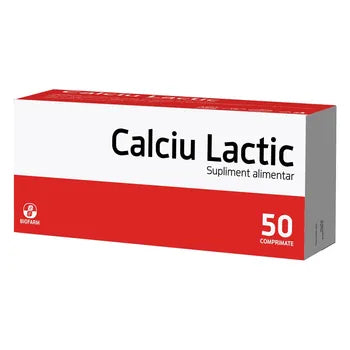 Calciu Lactic 500Mg, 50 Capsule