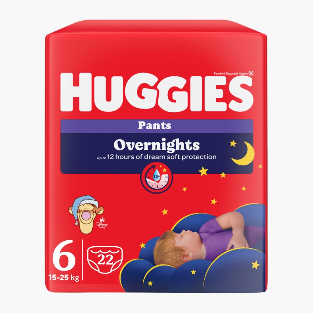 Scutece pentru bebelusi Pants Overnights, Marimea 6, 15-25kg, 22 bucati, Huggies