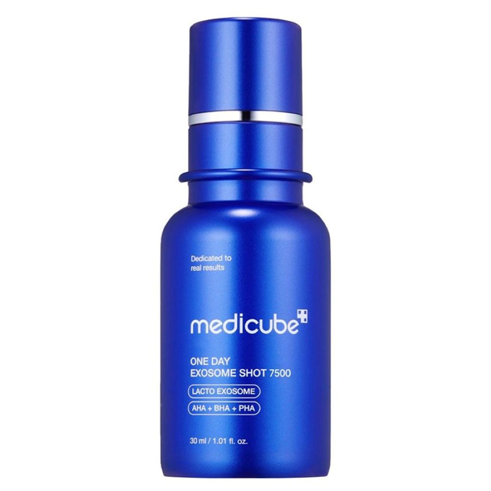 Ser facial cu formula avansata cu Exozomi pentru regenerare intensiva One Day Exosome Shot Pore Ampoule 7500, 30 ml, Medicube