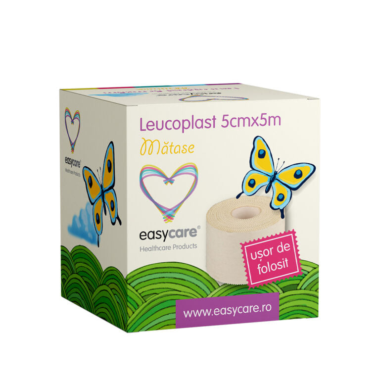 Leucoplast din matase, 5cm x 5m, 1 bucata, EasyCare