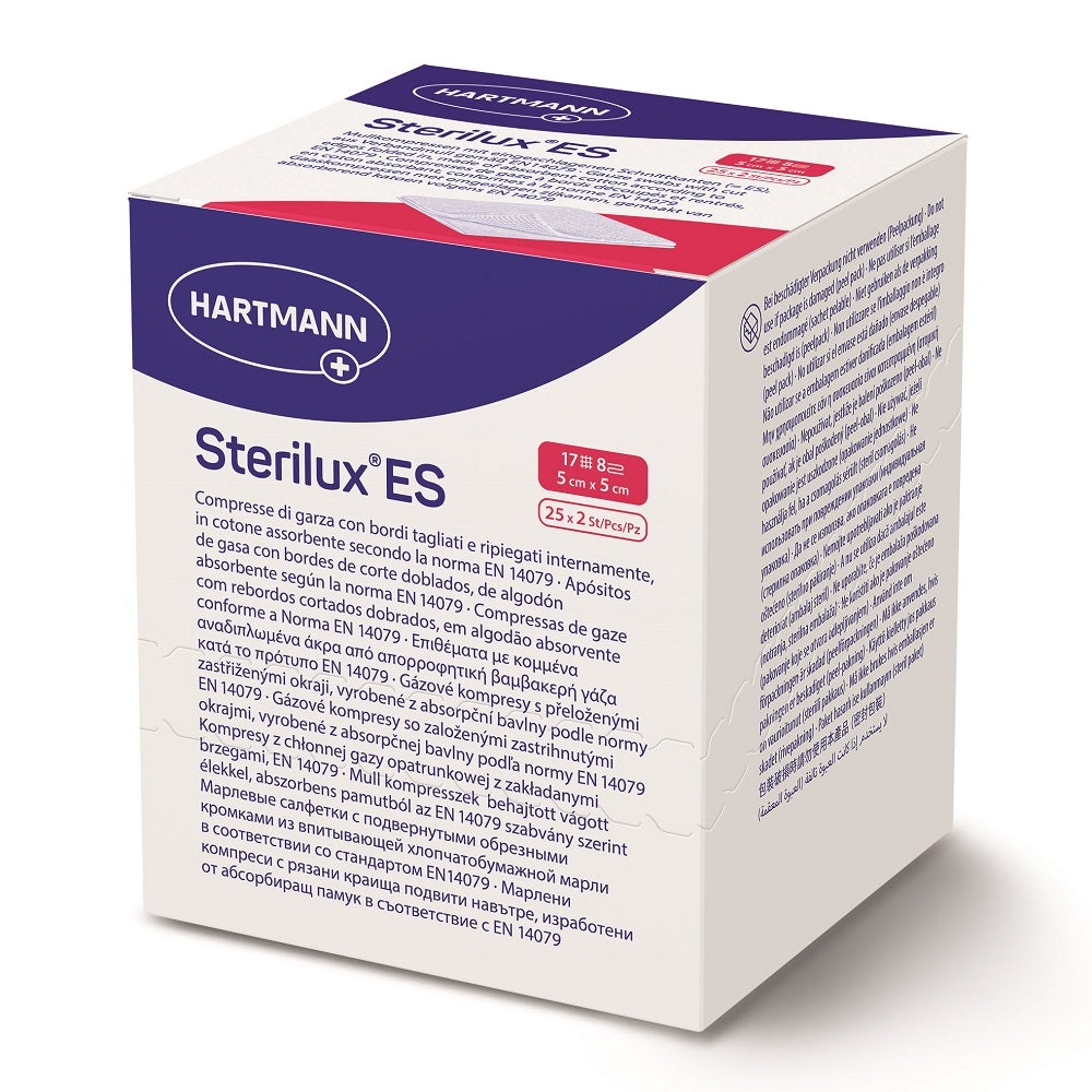 Comprese din tifon sterile Sterilux ES, 5cm x 5cm, 25 plicuri, Hartmann