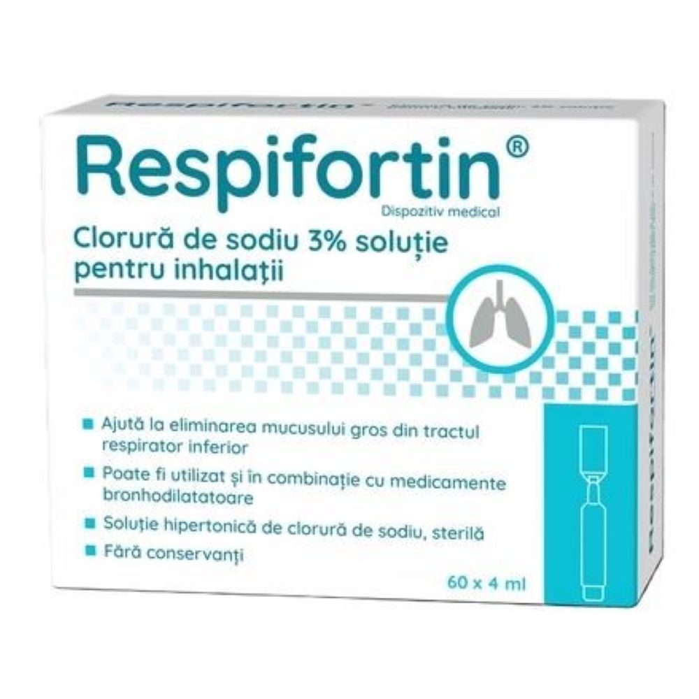 Clorura de sodiu 3% solutie pentru inhalatii Respifortin, 60 fiole x 4 ml, Penta Arzneimittel