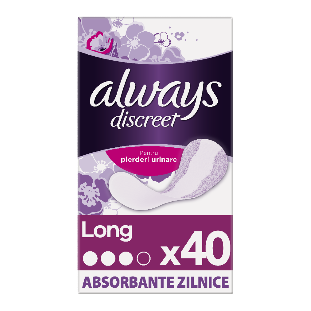 Always Discreet Liners Large, 40 bucati, Always