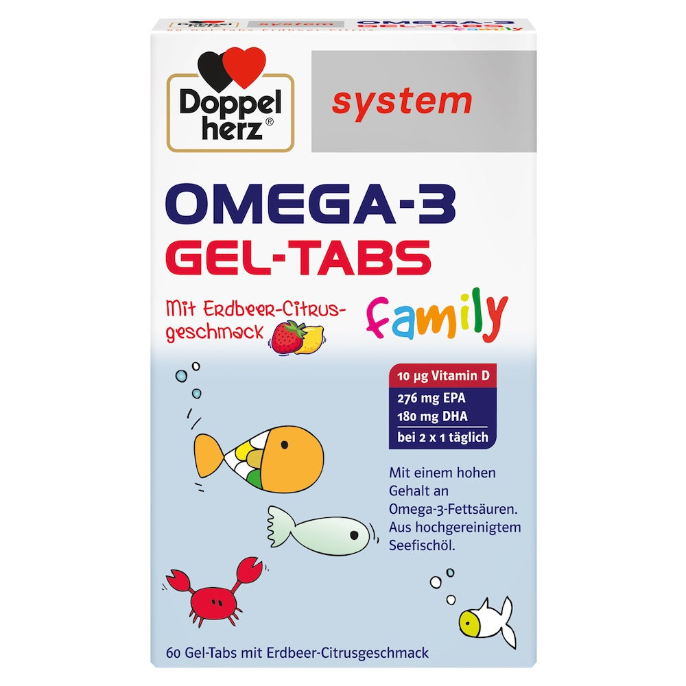 Omega 3 Gel Tabs Family, 60 comprimate masticabile, Doppelherz