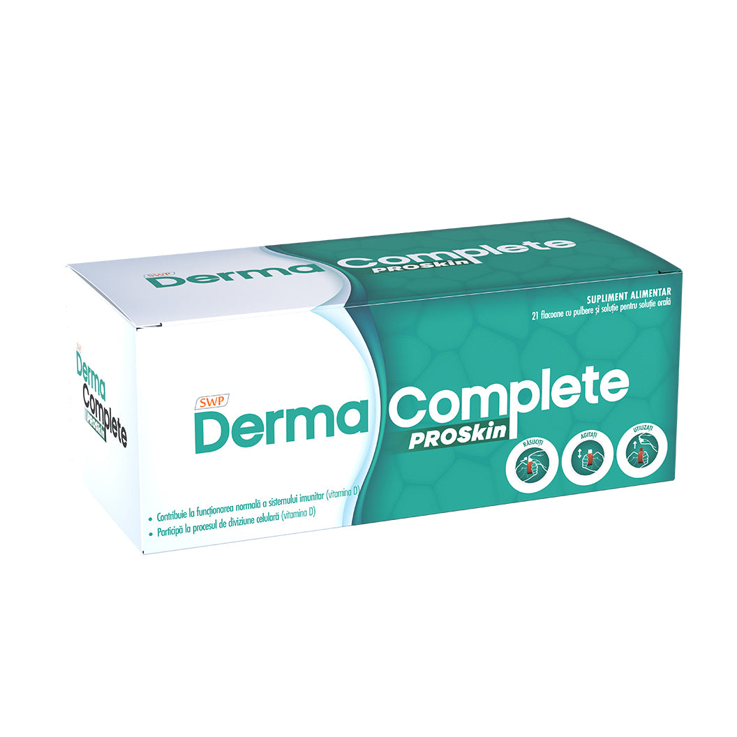 Supliment pentru leziuni cutanate ale pielii Derma Complete PROSkin, 21 fiole cu solutie, Sun Wave Pharma