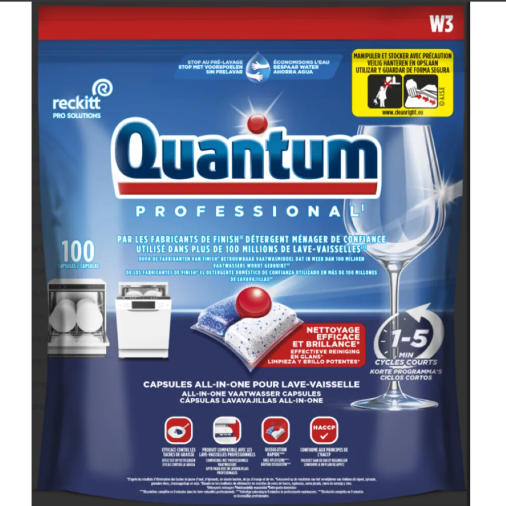 Capsule pentru masina de spalat vase Quantum Professional Regular, 100 bucati, Finish