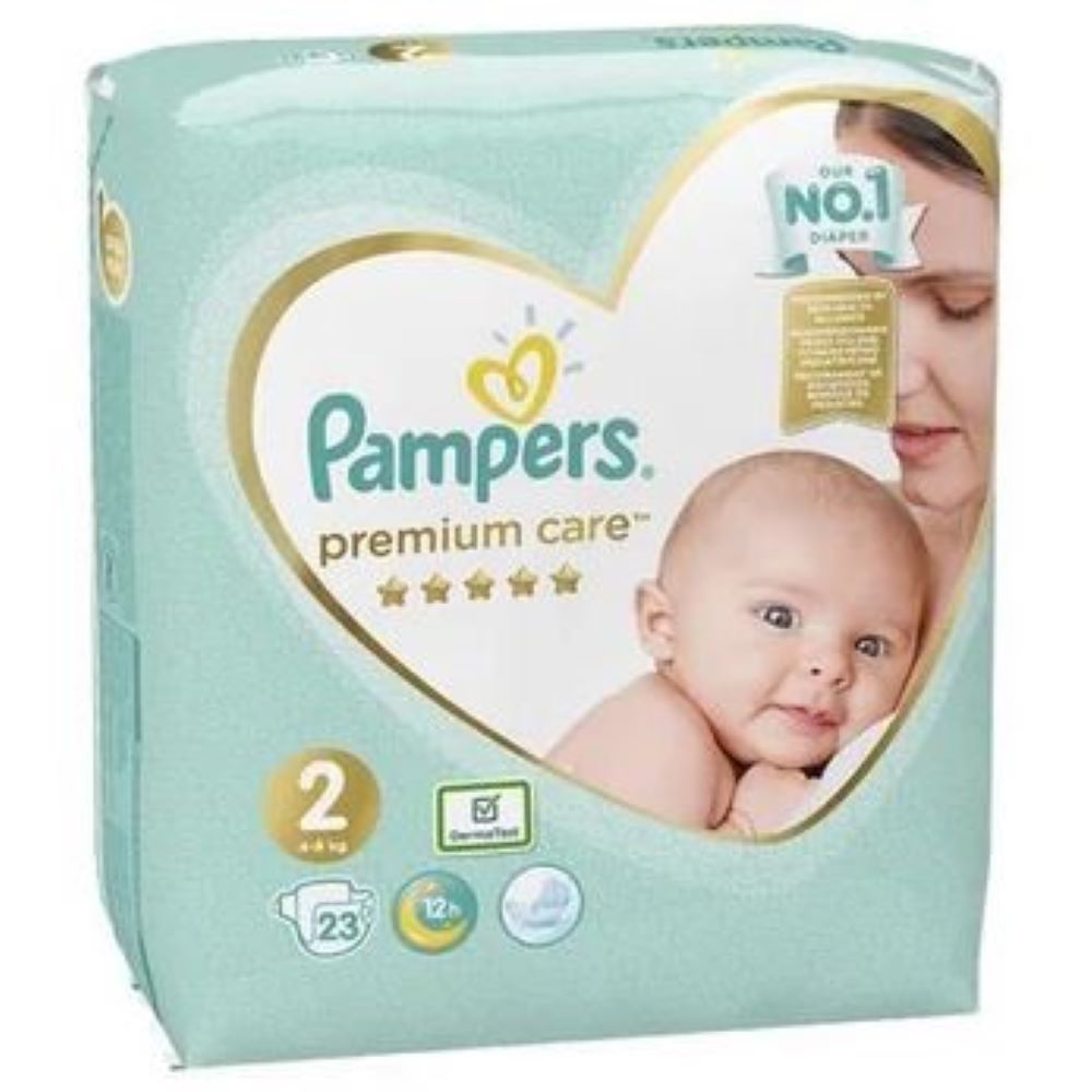 Scutece pentru bebelusi Premium Care, Marimea 2, 4-8 kg, 23 bucati, Pampers