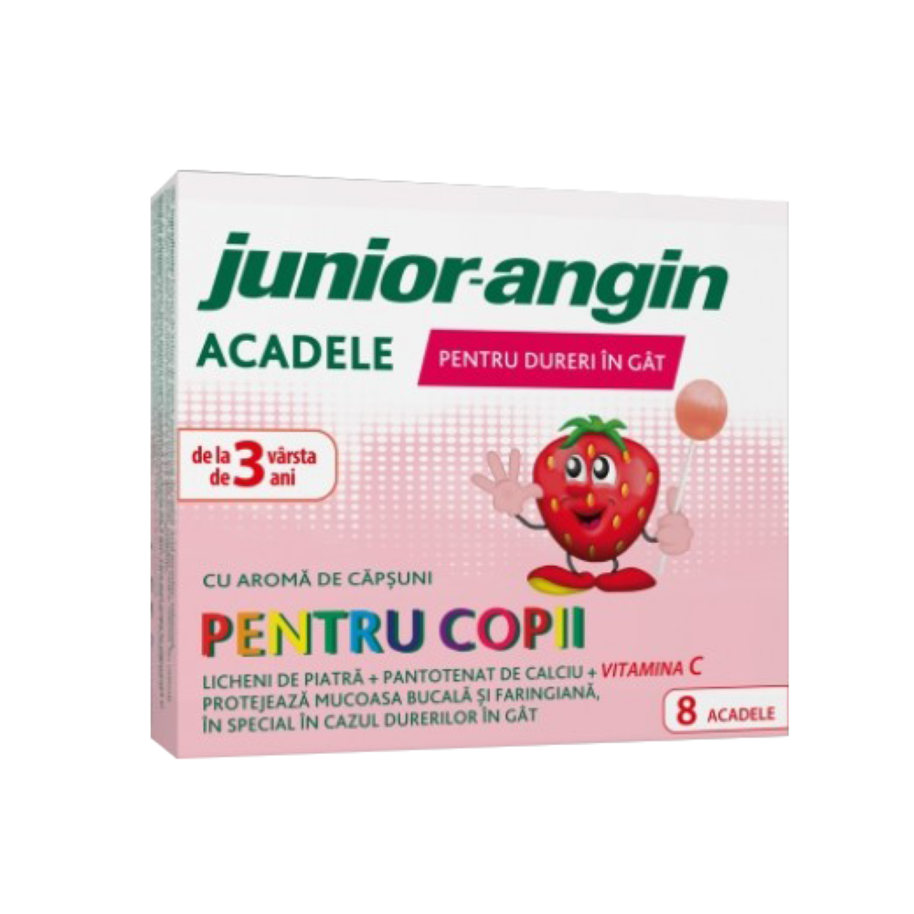 Acadele cu aroma de capsuni Junior Angin, 8 bucati, Klosterfrau