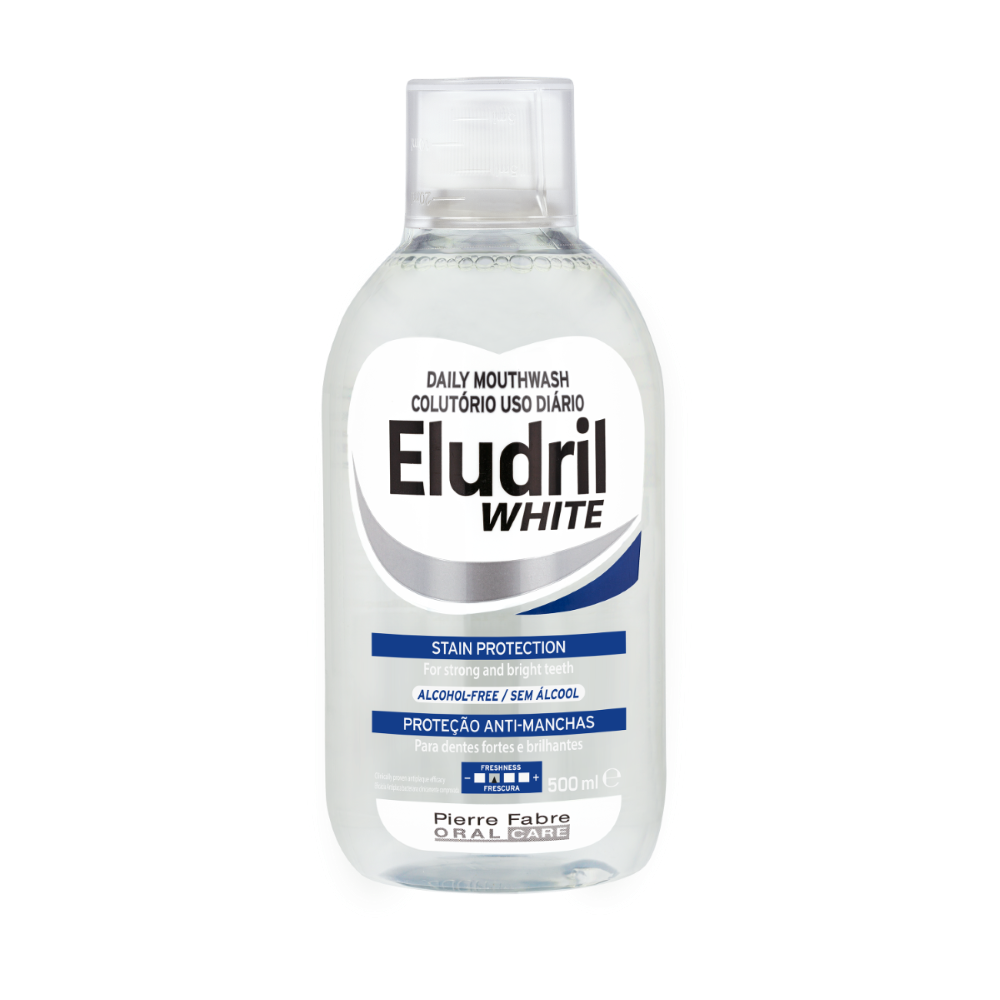 Apa de gura anti-pete, 500 ml, Eludril White