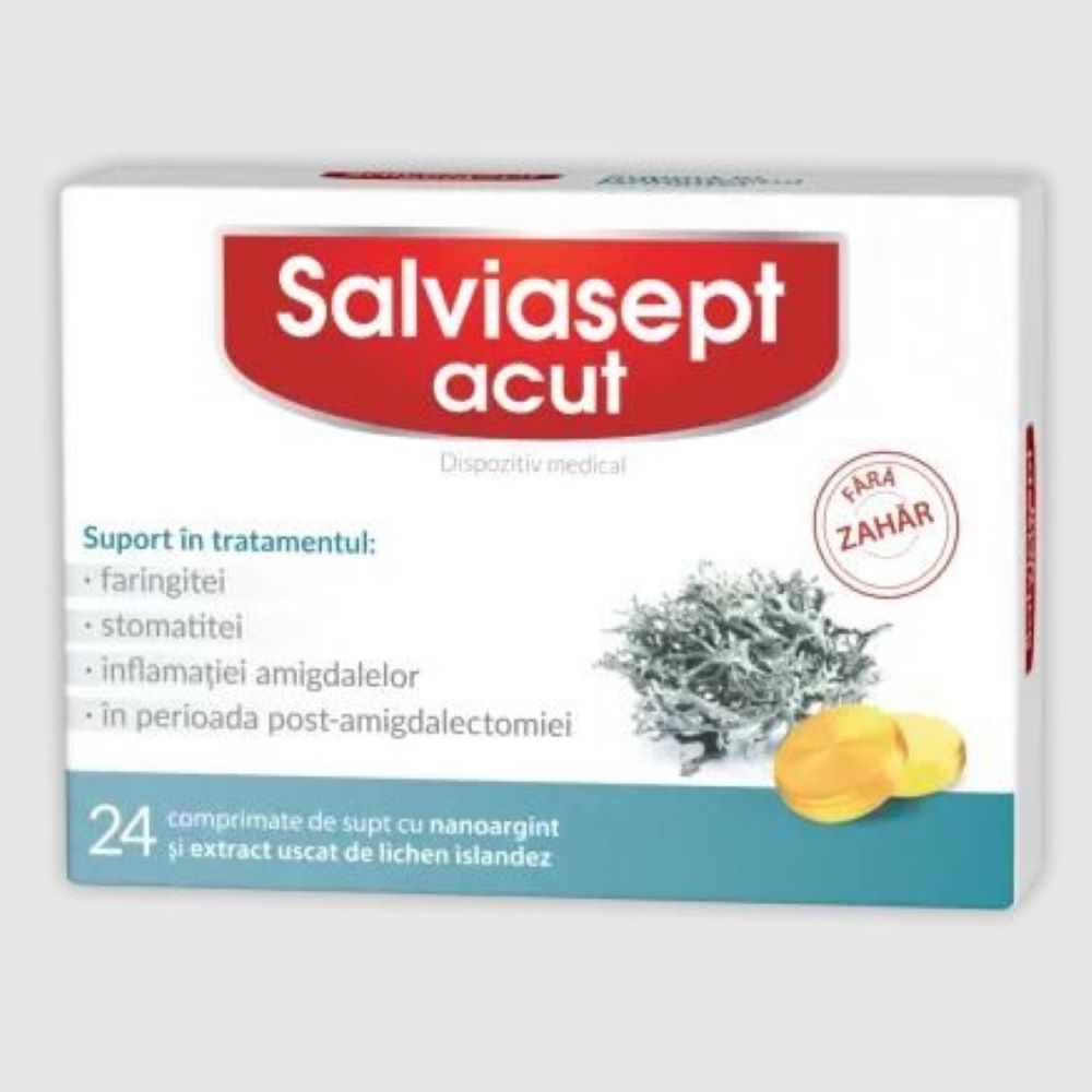 Salviasept Acut fara zahar, 24 comprimate, Zdrovit