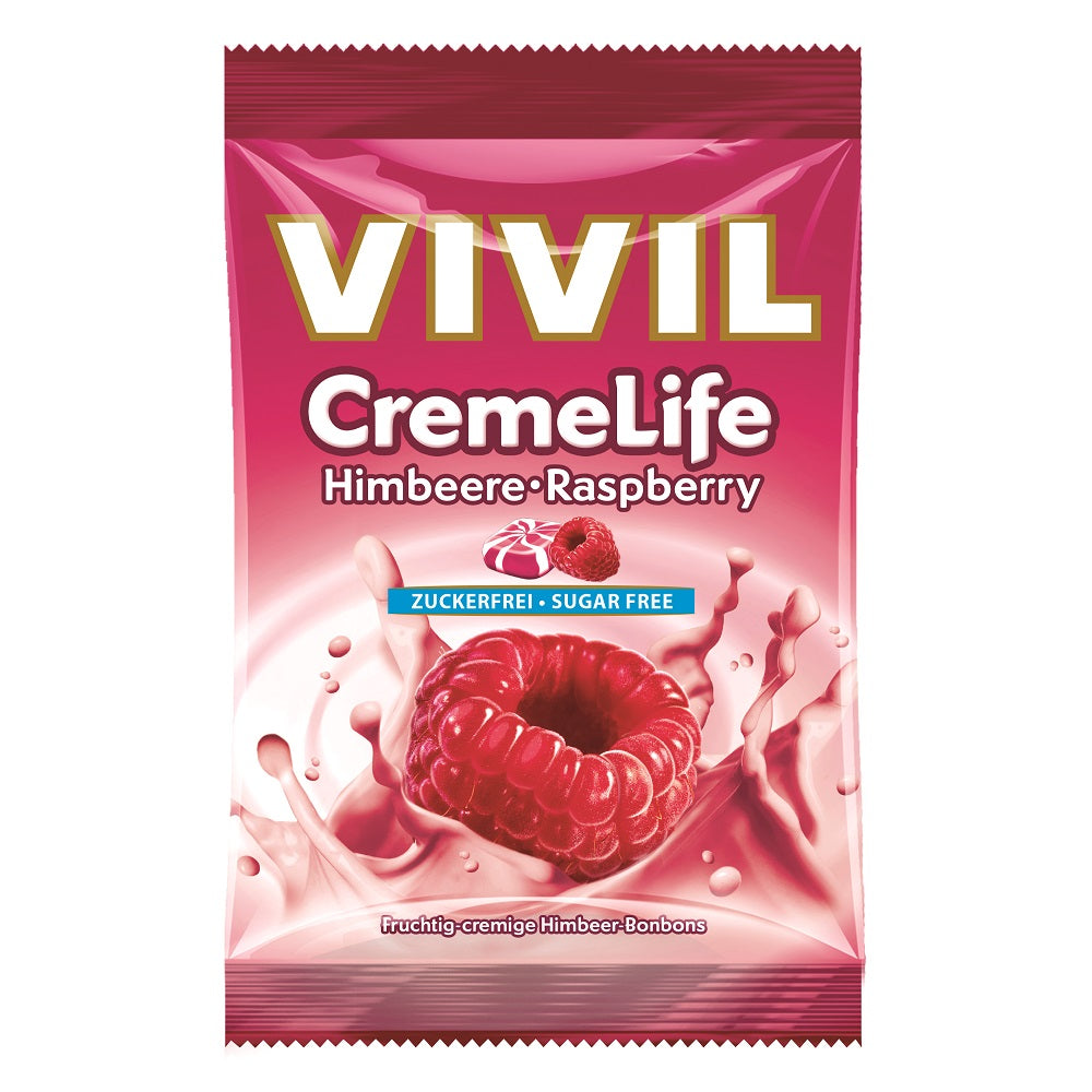 Bomboane Creme Life Classic Zmeura fara zahar, 90g, Vivil
