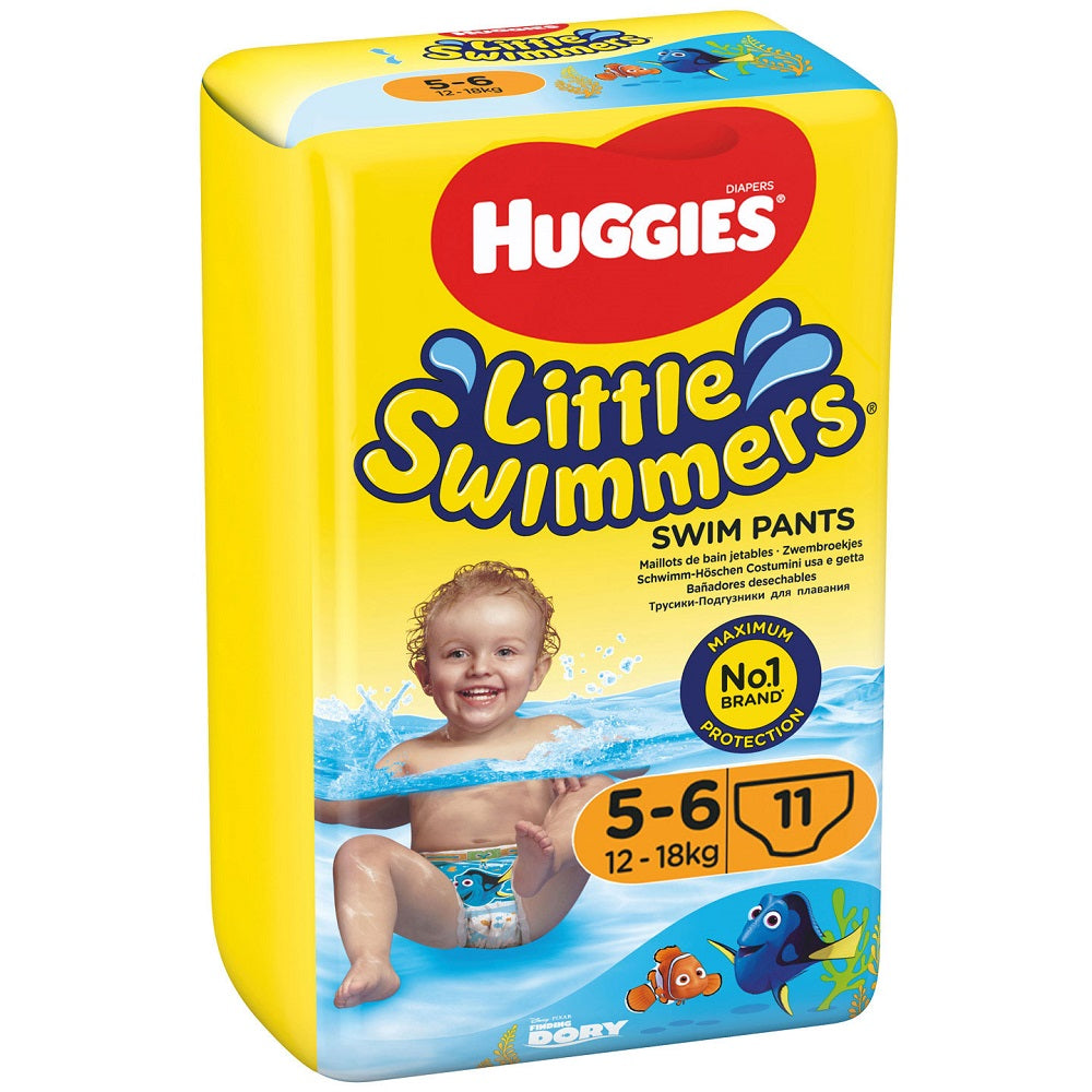 Scutece pentru bebelusi impermeabile Little Swimmers, Marimea 5-6, 12-18kg, 11 bucati, Huggies