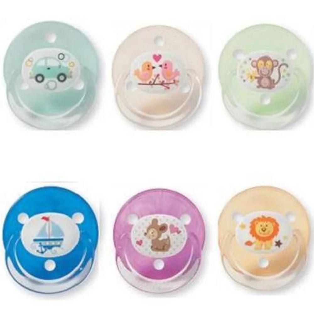 Suzete silicon rotunde cu inel transparent, Babynova