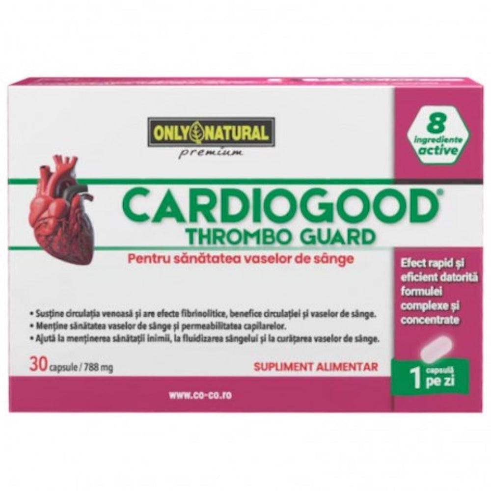 Cardiogood Thrombo Guard, 788 mg, 30 capsule, Only Natural