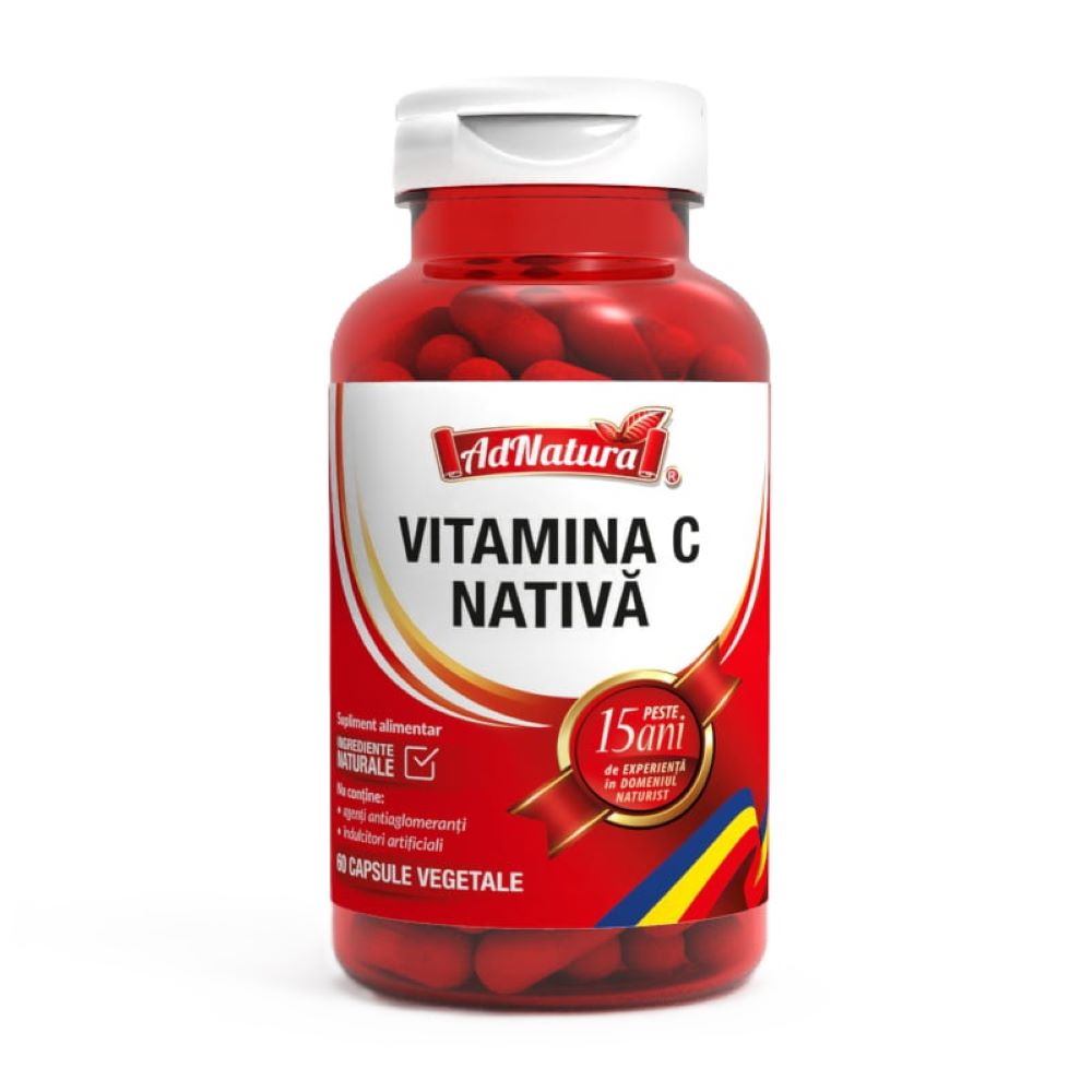 Vitamina C nativa, 60 capsule, AdNatura