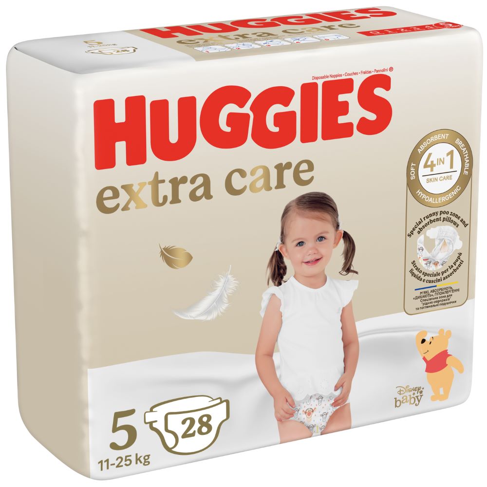 Scutece pentru bebelusi Extra Care, Marimea 5, 11-25kg, 28 bucati, Huggies