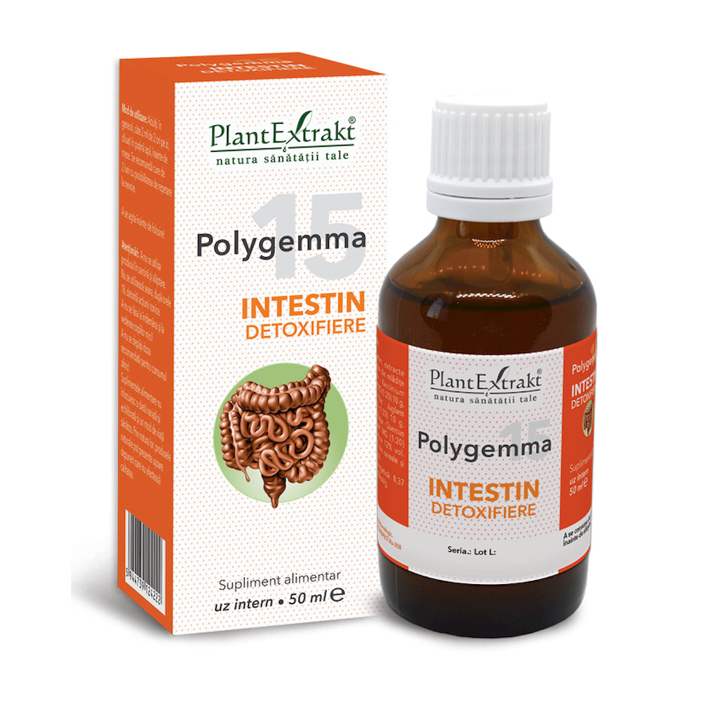 Sirop Polygemma 15, Intestin detoxifiere, 50 ml, Plant Extrakt