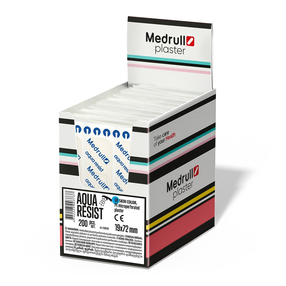 Plasturi rezistenti la apa Aqua Resist, 19mm x 72mm, 200 bucati, Medrull