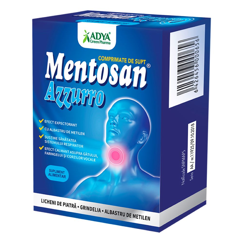 Mentosan Azzurro, 21 comprimate, Adya