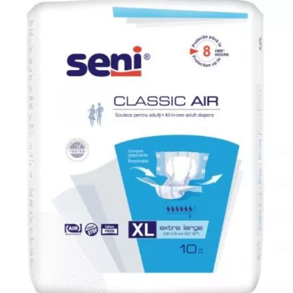 Scutece adulti Classic Air, Extra Large, 10 bucati, Seni