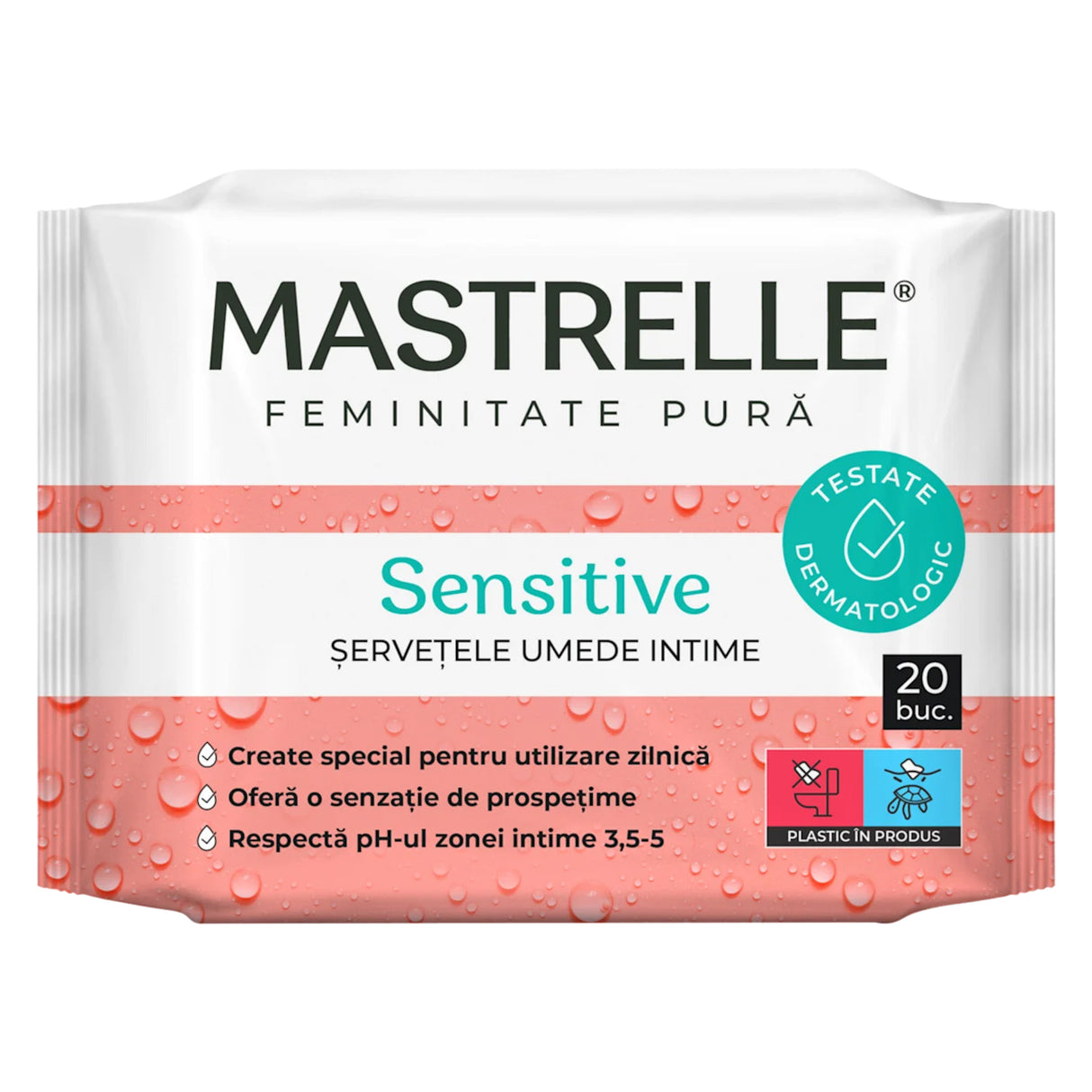 Servetele umede intime Mastrelle Sensitive, 20 bucati, Fiterman