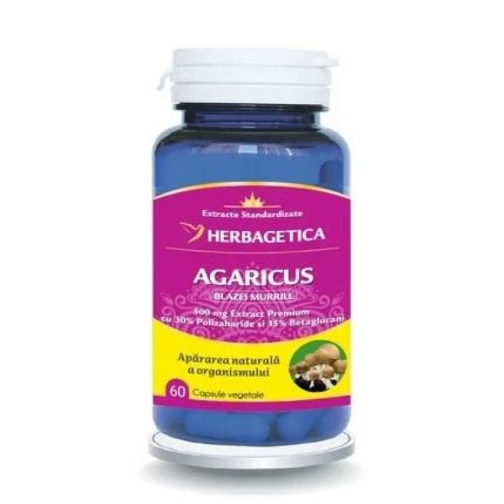 Agaricus, 60 capsule vegetale, Herbagetica