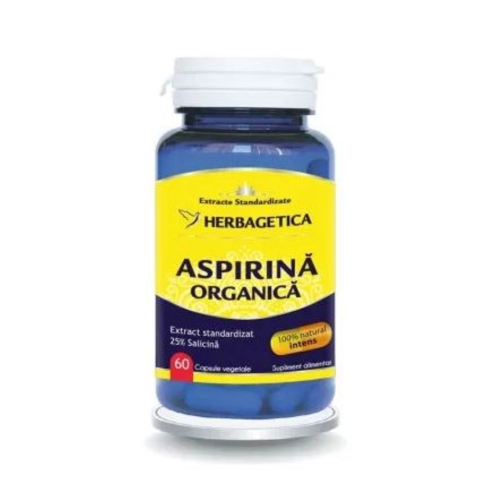 Aspirina Organica, 60 capsule, Herbagetica