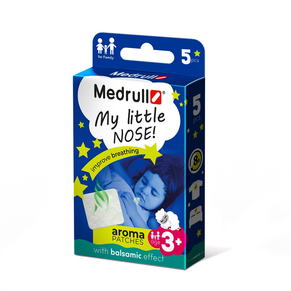 Plasturi cu uleiuri esentiale pentru respiratie usoara My Little Nose, 5 bucati, Medrull