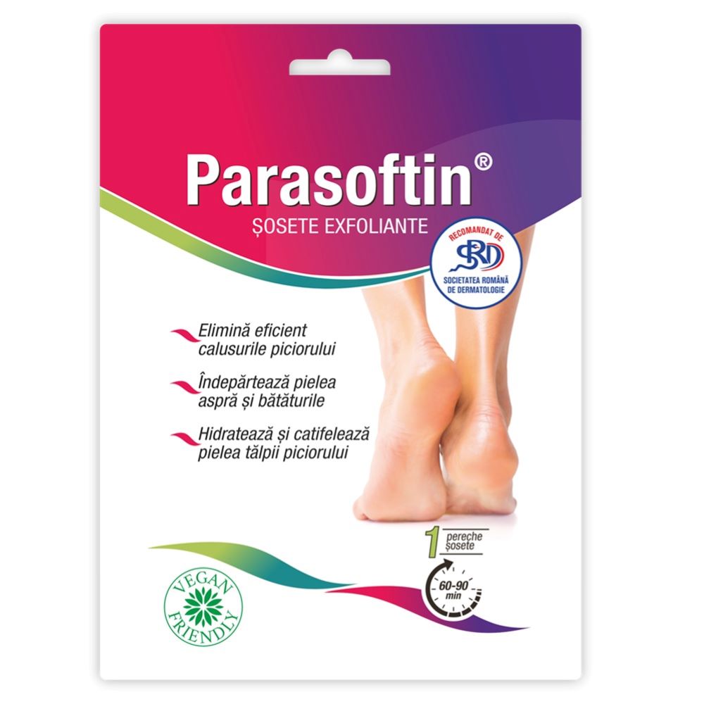 Sosete exfoliante Parasoftin, 1 pereche, Zdrovit