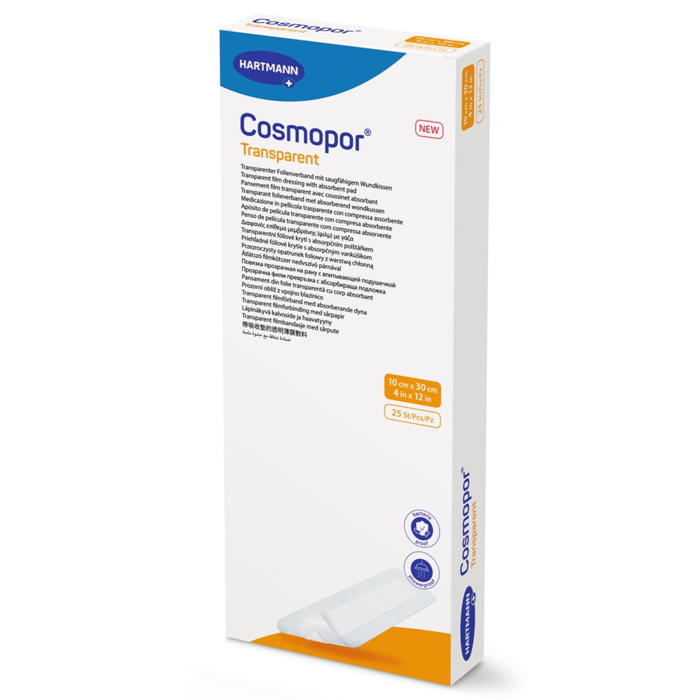 Plasture transparent cu compresa sterila Cosmopor Transparent, 9cm x 15cm, 25 bucati, Hartmann