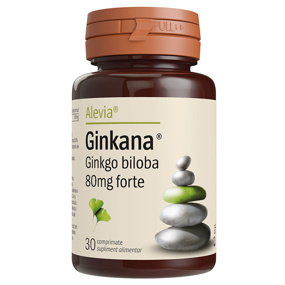 Ginkana Ginkgo Biloba 40mg, 30 Comprimate + 30 Comprimate Gratis, Alevia